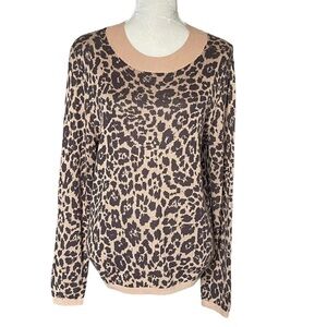 Express Women’s Animal Print Sweater Size XL Leopard Cheetah Long Sleeves